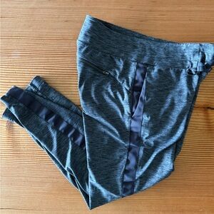 Athleta Heather Gray Pants with Dark Black Stripes